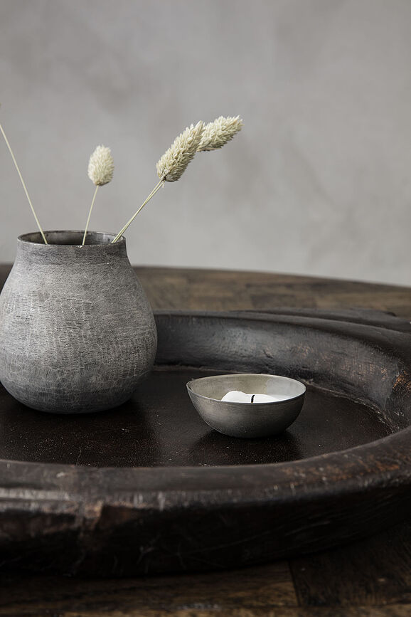 Portavelas para vela de té Egg, gris metálico, 6 unidades