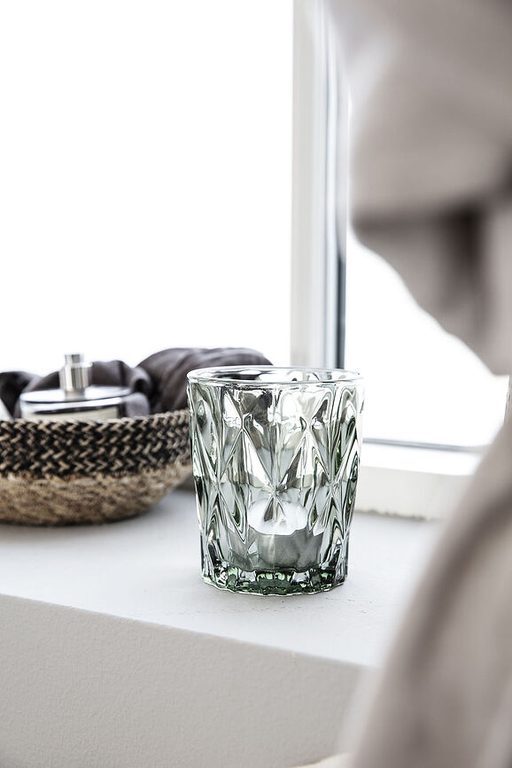 Portavelas para vela de té Facet, gris