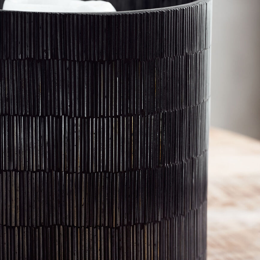 Portavelas Gara para vela de té, 10 cm, negro