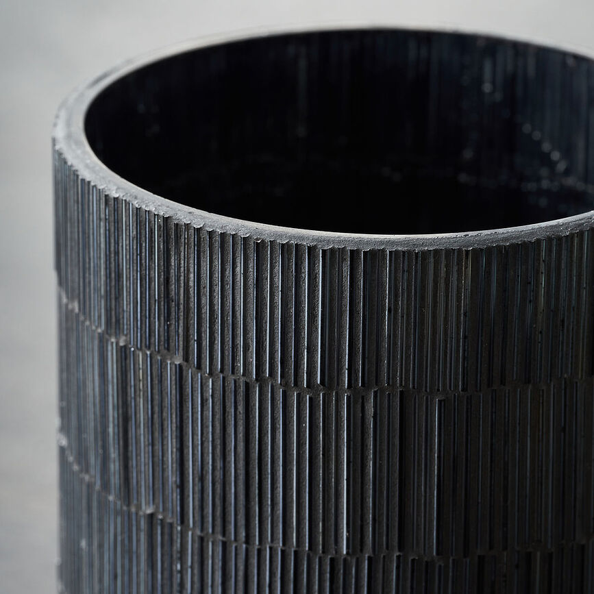 Portavelas Gara para vela de té, 10 cm, negro