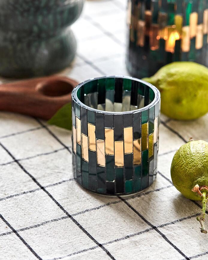 Portavelas para velas de té Shine, 8 cm, verde