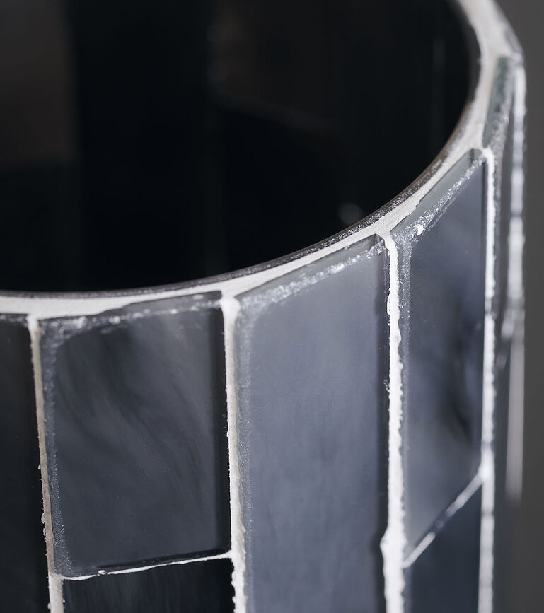 Portavelas para vela de té Amroha, 15 cm, gris