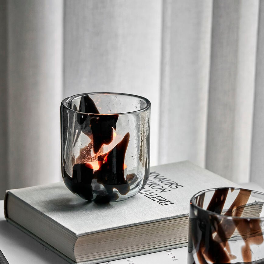 Portavelas para velas de té Home, marrón oscuro, 2 unidades