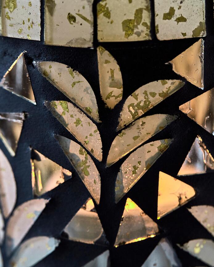 Portavelas para vela de té Palm, 8 cm, negro