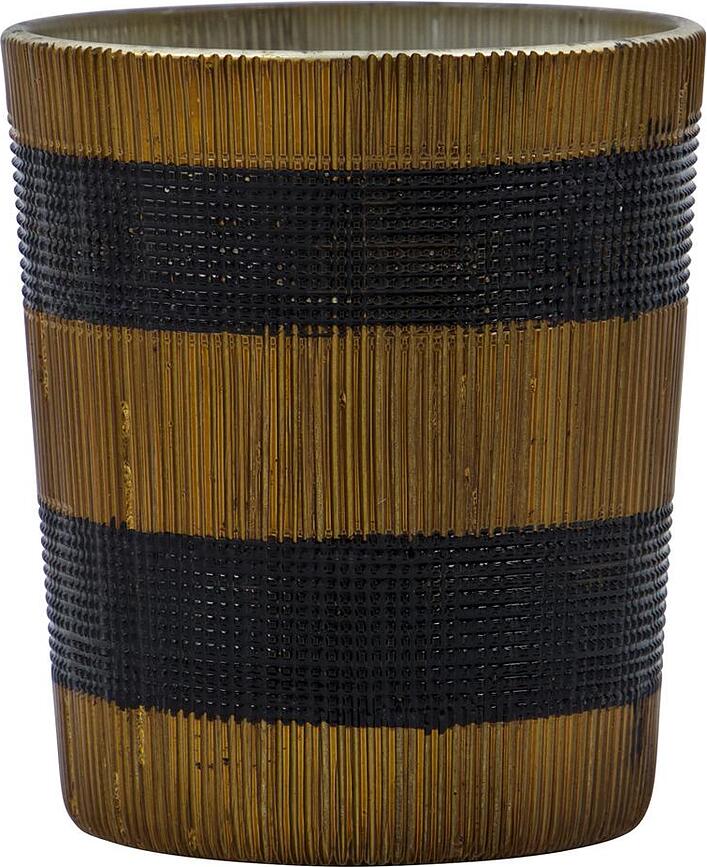 Portavelas para velas de té Stripe, marrones, 2 unidades