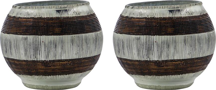 Portavelas para velas de té Stripe, plateados, 2 unidades