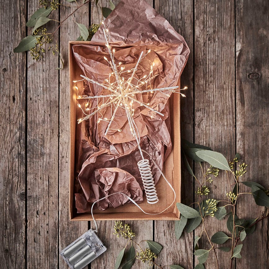 Punta de Árbol de Navidad LED Glow, blanca