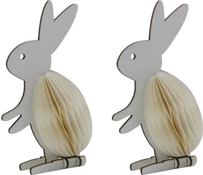 Rabb Osterdekoration Hase 14 cm, gebrochenes Weiß, 2 St.