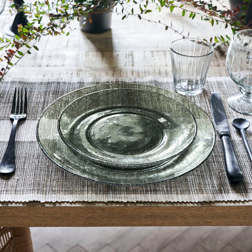 Rain Tanjuri za doručak 21 cm zeleni stakleni 2 kom.