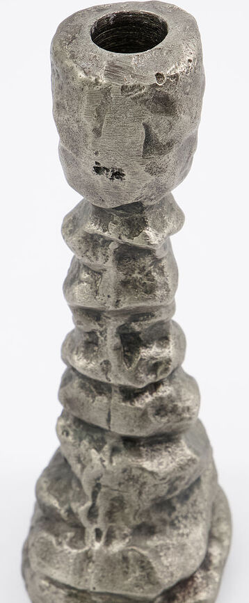 Raku Κηροπήγιο, για κλασικό κερί, ασημένιο, 25 cm