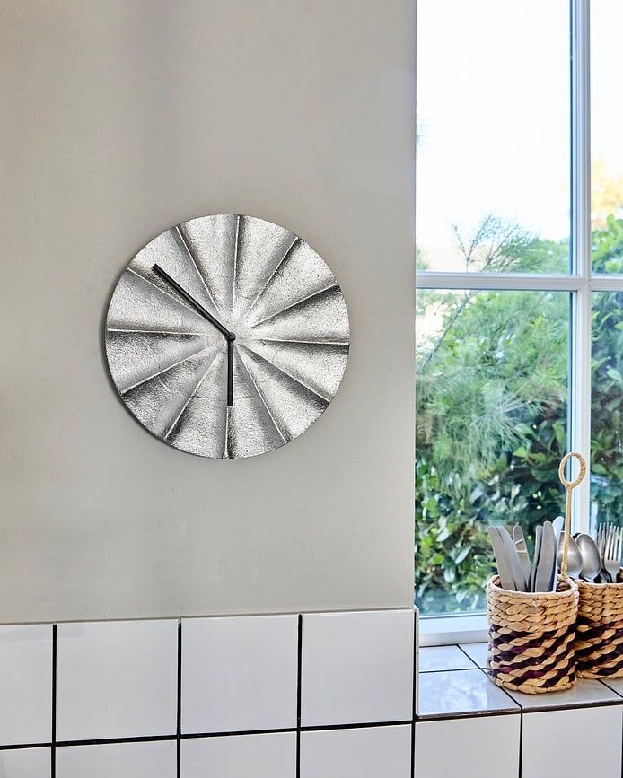 Reloj de pared HDShow, plateado