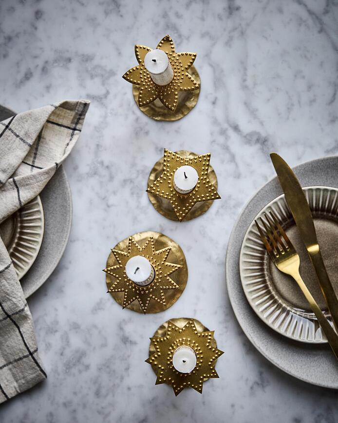 Ring Δαχτυλίδια Κεριών, αντίκ ορείχαλκος, 4 τμχ