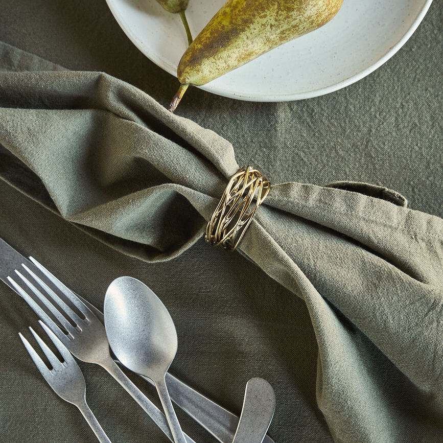 Ring Δαχτυλίδια Πετσέτας, χρυσά, 4 τμχ