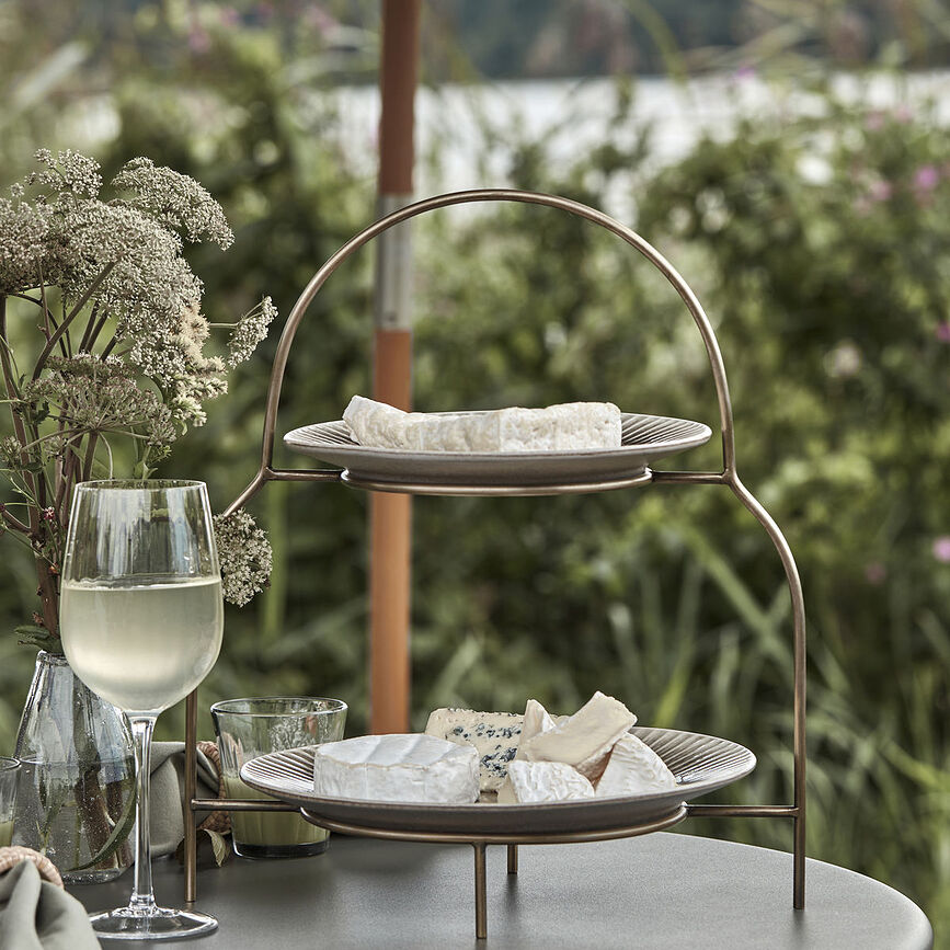 Sana Présentoir à Assiettes 32 cm, laiton antique