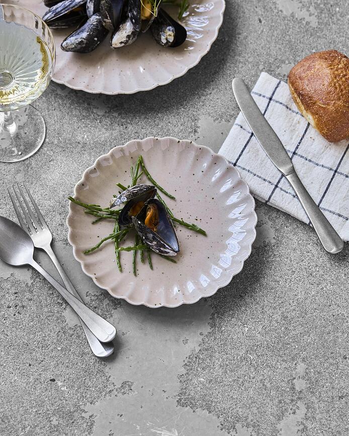 Scallop Krožnik za zajtrk, 20 cm, svetlo moder