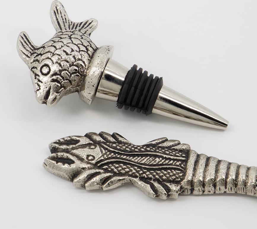 Accesorios de Bar Fish, dorados, Set de 2 piezas