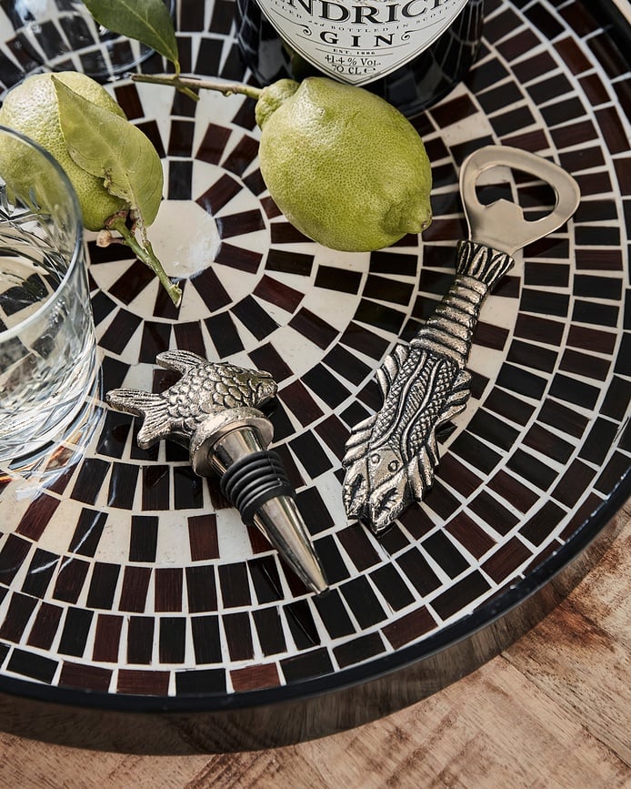 Accesorios de Bar Fish, dorados, Set de 2 piezas