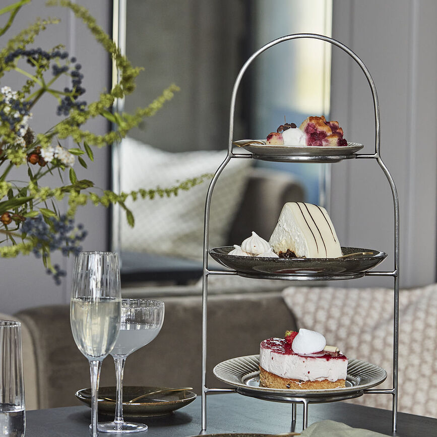 Soporte para platos Sana, 47 cm, plateado