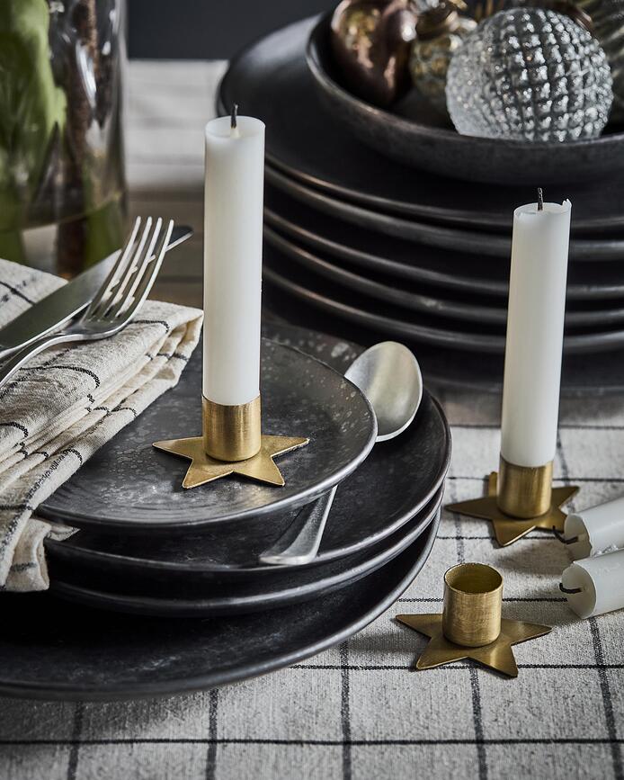 Stage Svečniki za klasične sveče, starinska medenina, 6 kosov