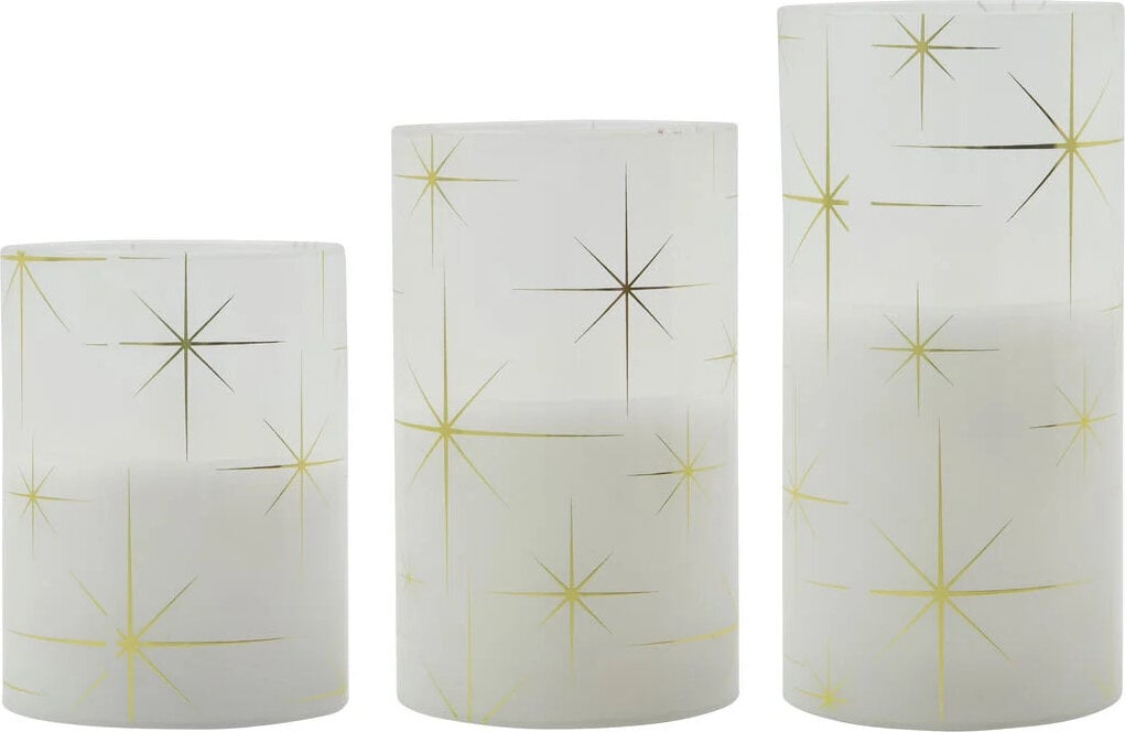 Star Kerzen 15 cm, weiß, 3 St.