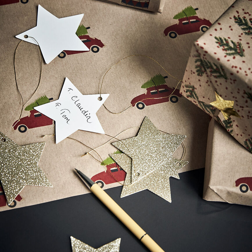 Star Obeski dekorativni, zlati, 12 kosov