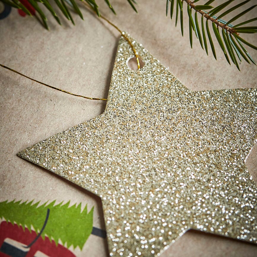 Star Privjesci dekorativni zlatni 12 kom.