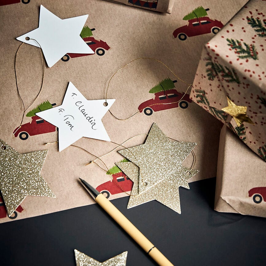 Star Privjesci dekorativni zlatni 12 kom.