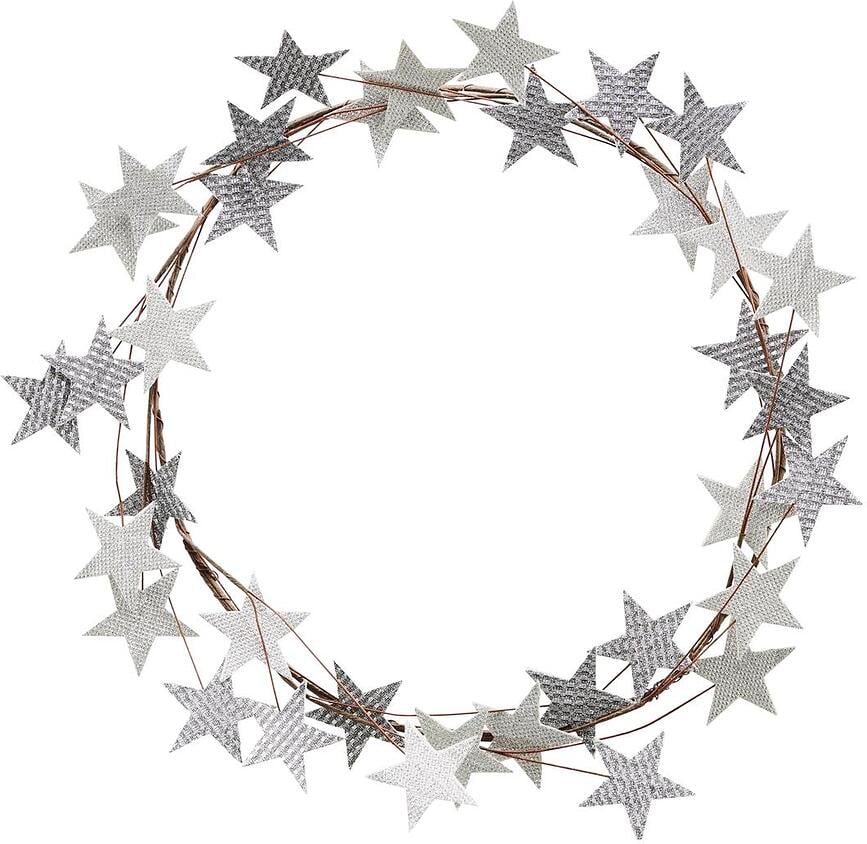 Star Weihnachtsdekoration 50 cm Kranz silberfarben