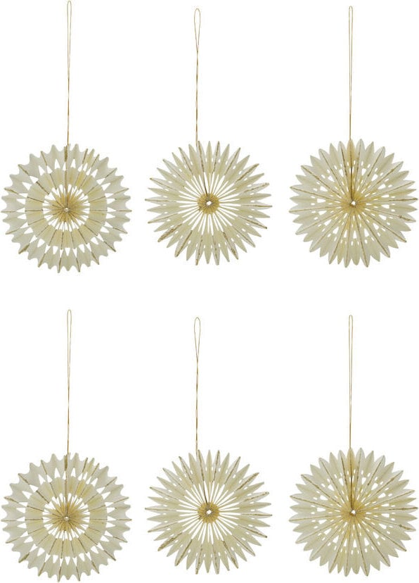 Stelle Christbaumschmuck Stern 10,5 cm, Gebrochenes Weiß, 6 St.
