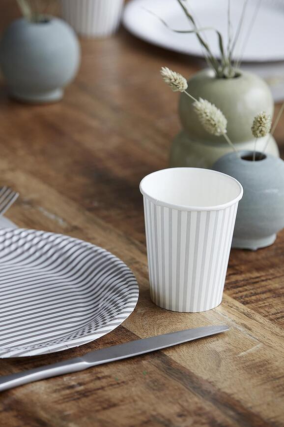 Stribe Κούπες χάρτινες, γκρι, 12 τμχ