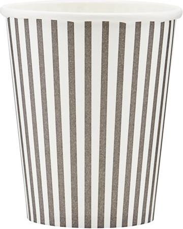Stribe Papierbecher grau 12 St.
