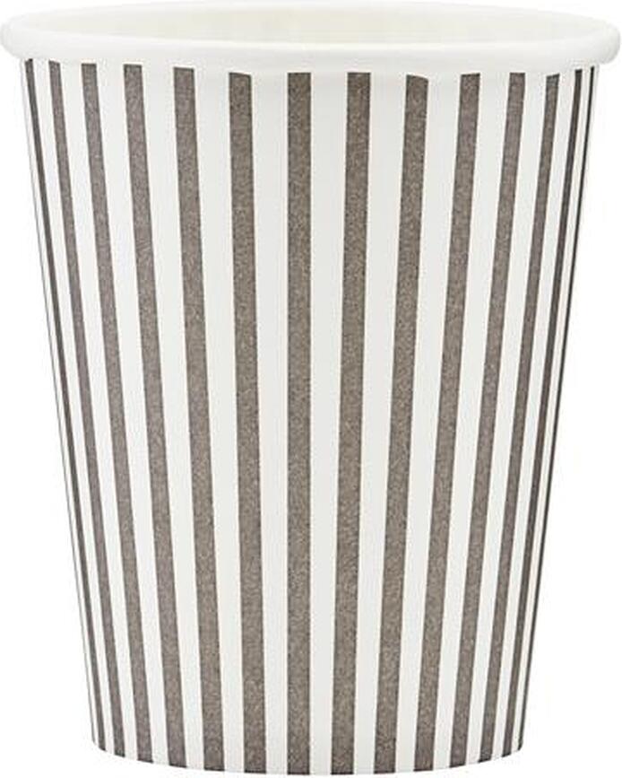 Stribe Papierbecher grau 12 St.