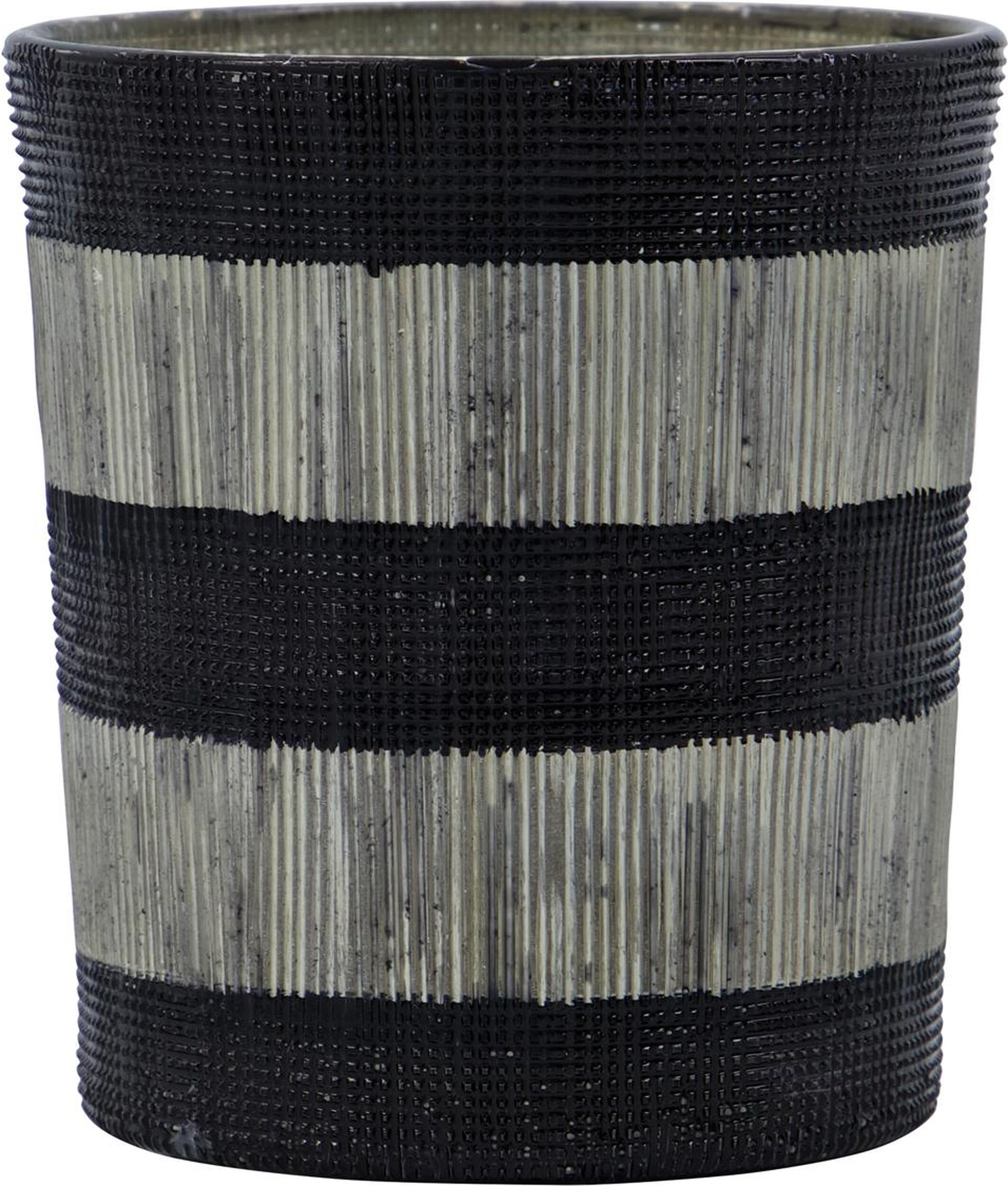 Stripe Teelichthalter, schwarz, 2 St.