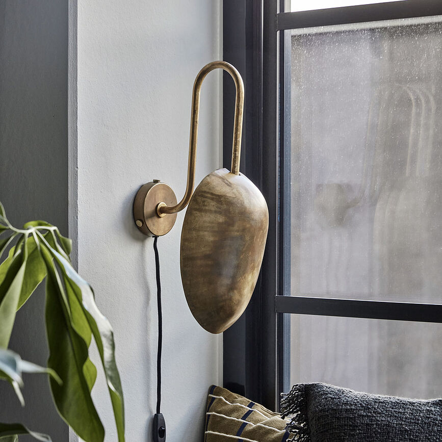 Swan Zidna Svjetiljka antikni mjed