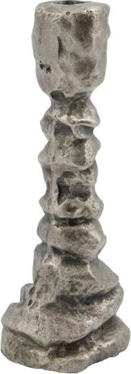 Świecznik na klasyczną świecę Raku 20 cm srebrny