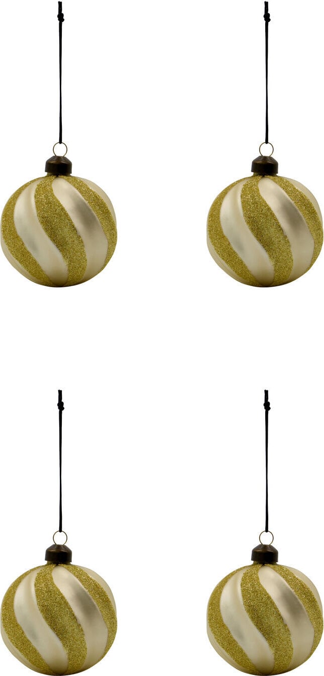 Swirl Christbaumschmuck 8 cm, champagnerfarben, 4 St.