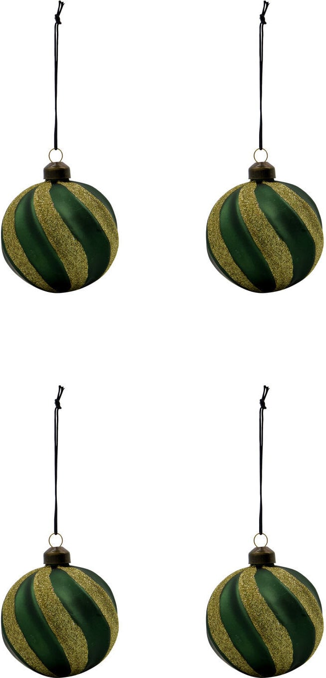 Swirl Christbaumschmuck 8 cm, grün, 4 St.