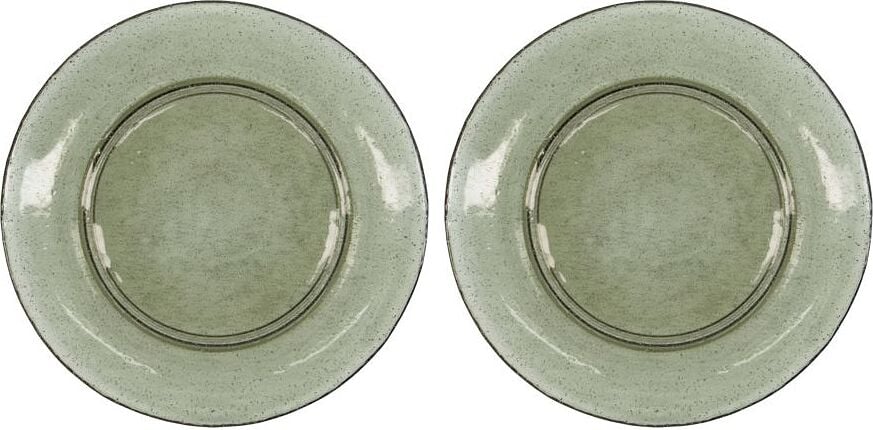 Talerze obiadowe Rain 27 cm zielone szklane 2 szt.