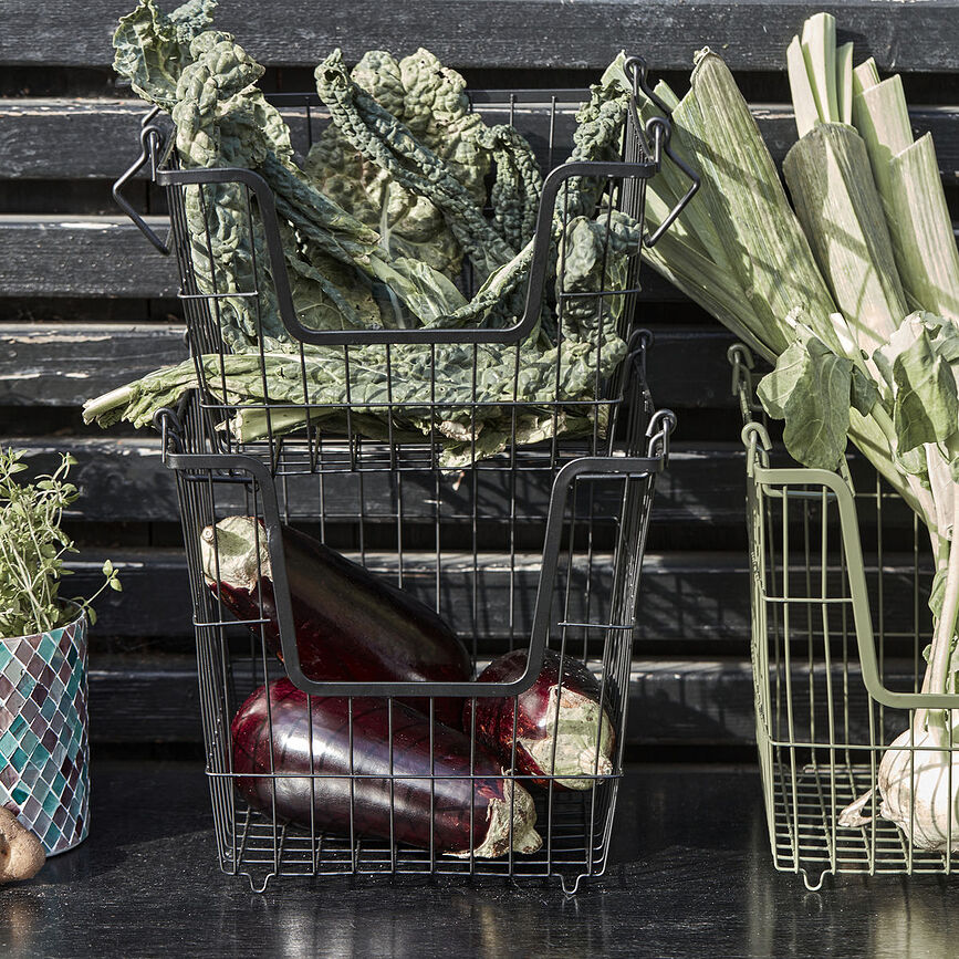 Taw Καλάθι Αποθήκευσης με λαβές, 26,7 cm, μαύρο ματ