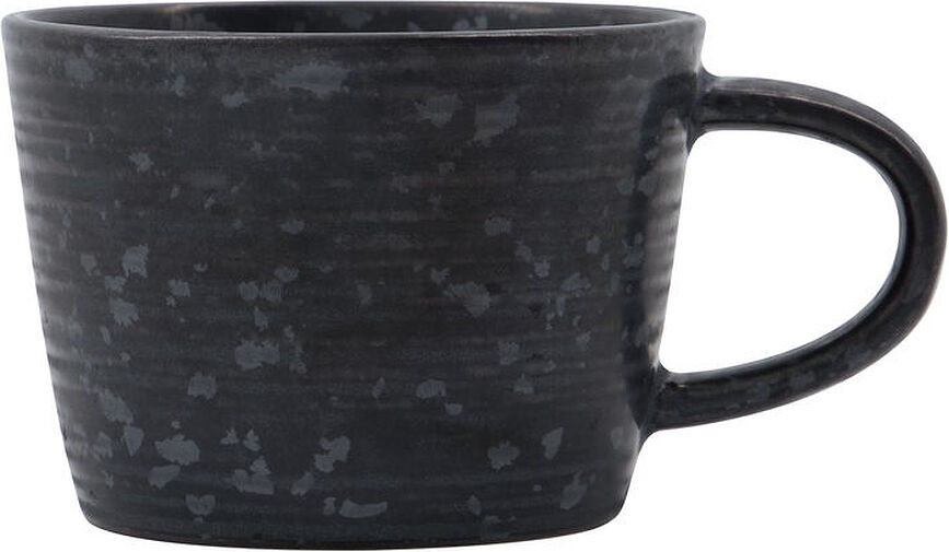 Taza con platillo Pion, negra y marrón