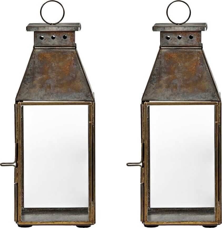 Tilka Lanternes 23,5 cm, laiton antique, Lot de 2
