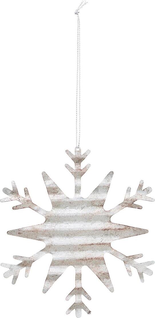 Tin Christbaumschmuck Schneeflocke 2 silberfarben