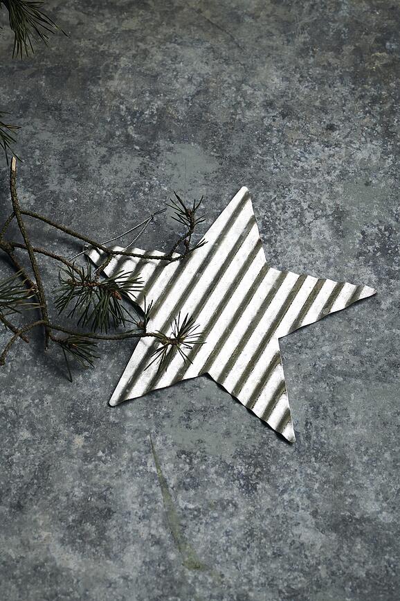 Tin Décoration de Noël flocon de neige, argentée