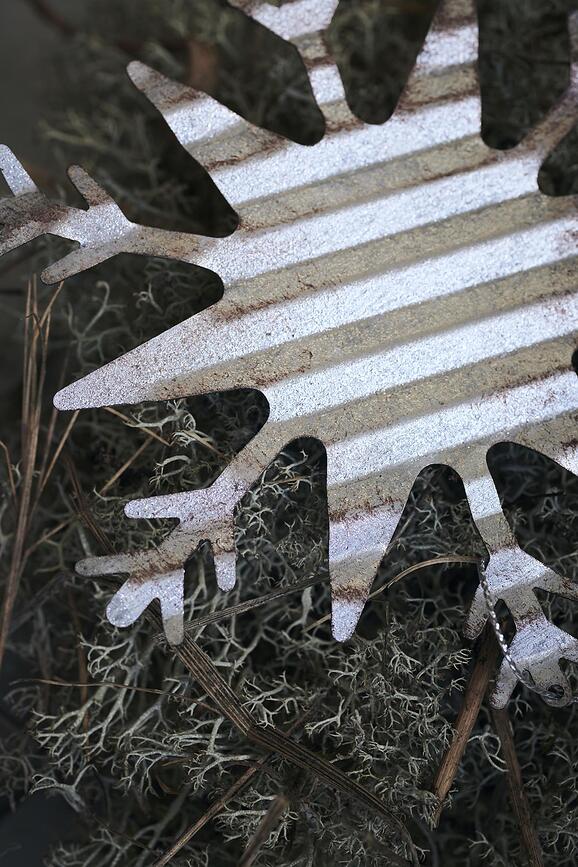 Tin Décoration de Noël flocon de neige, argentée