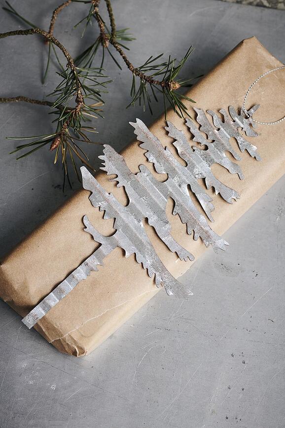 Tin Décoration de Noël flocon de neige, argentée