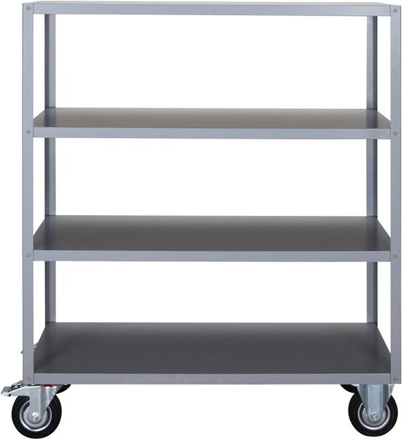 Trolley Regal 140 cm grau auf Rollen