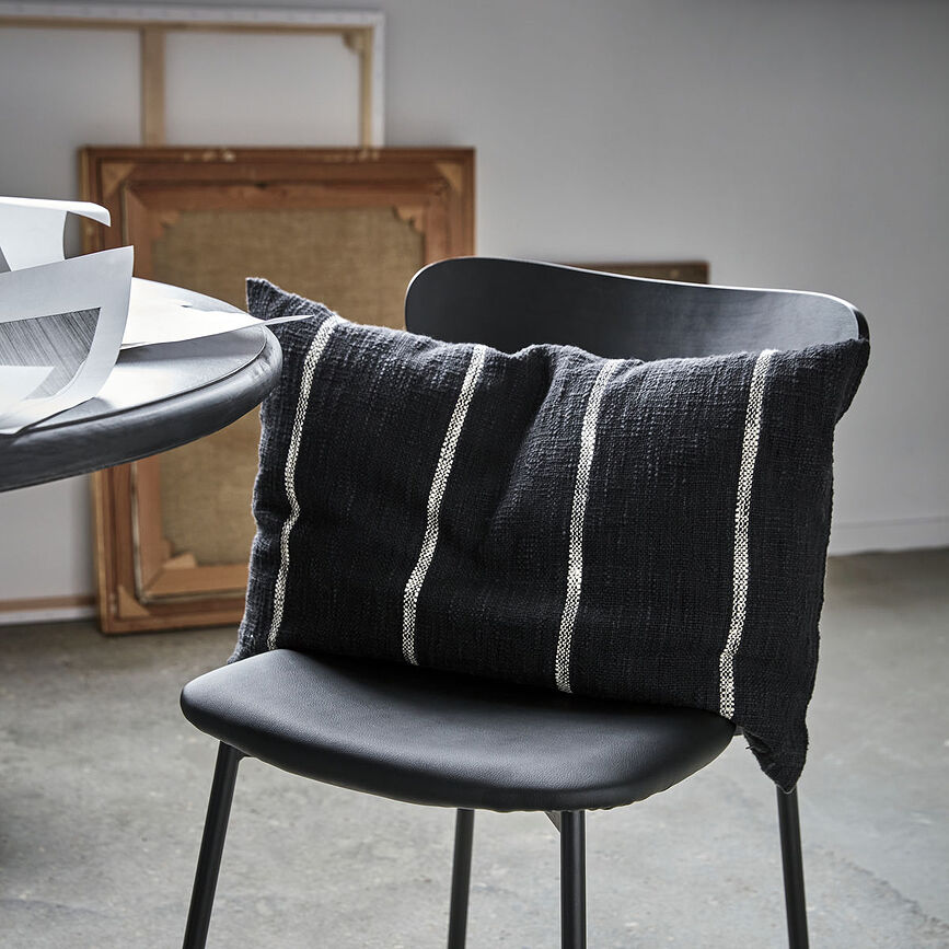 Tuur Housse de Coussin 40 x 60 cm, noire et blanche