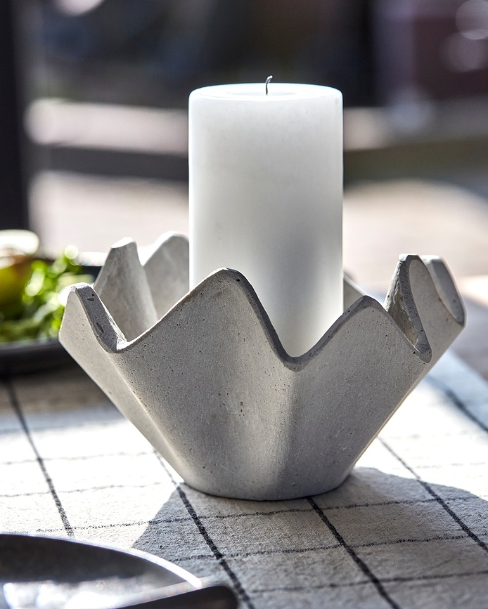 Vaso Photophore pour bougie chauffe-plat, gris