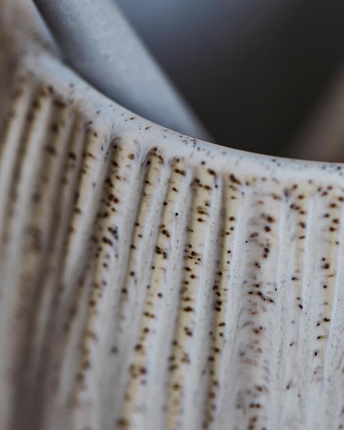 Vaso Portacepillos Deco, blanco roto