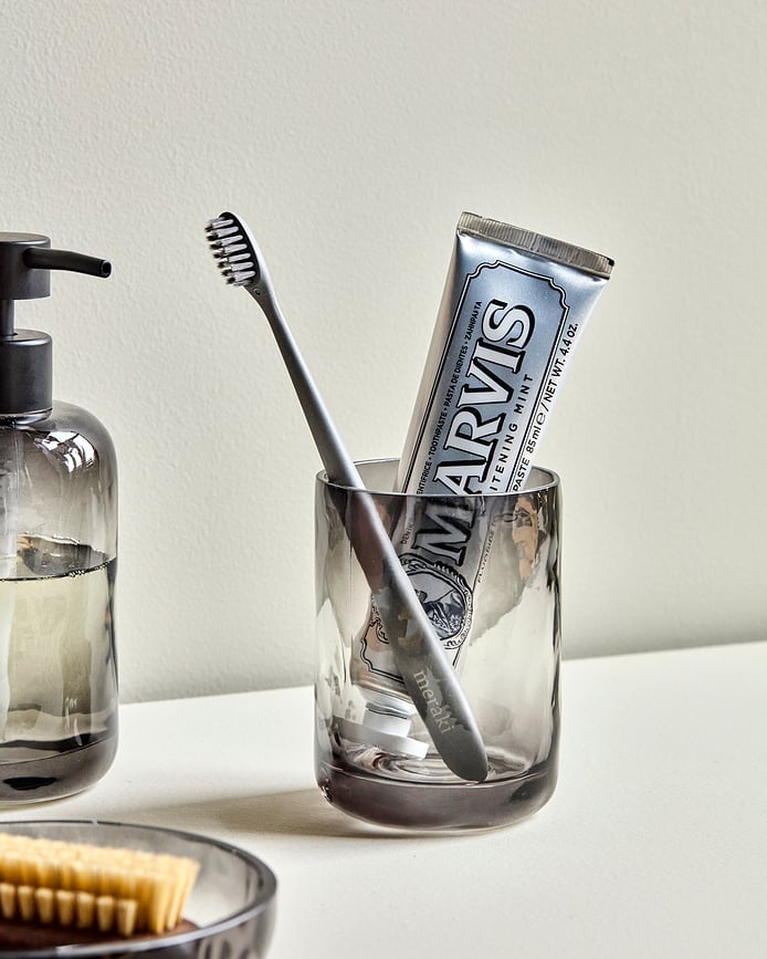 Portacepillos de cristal HDWah, gris